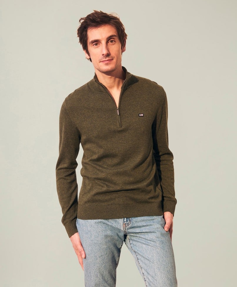 Lexington Clay Cotton Half-Zip Sweater