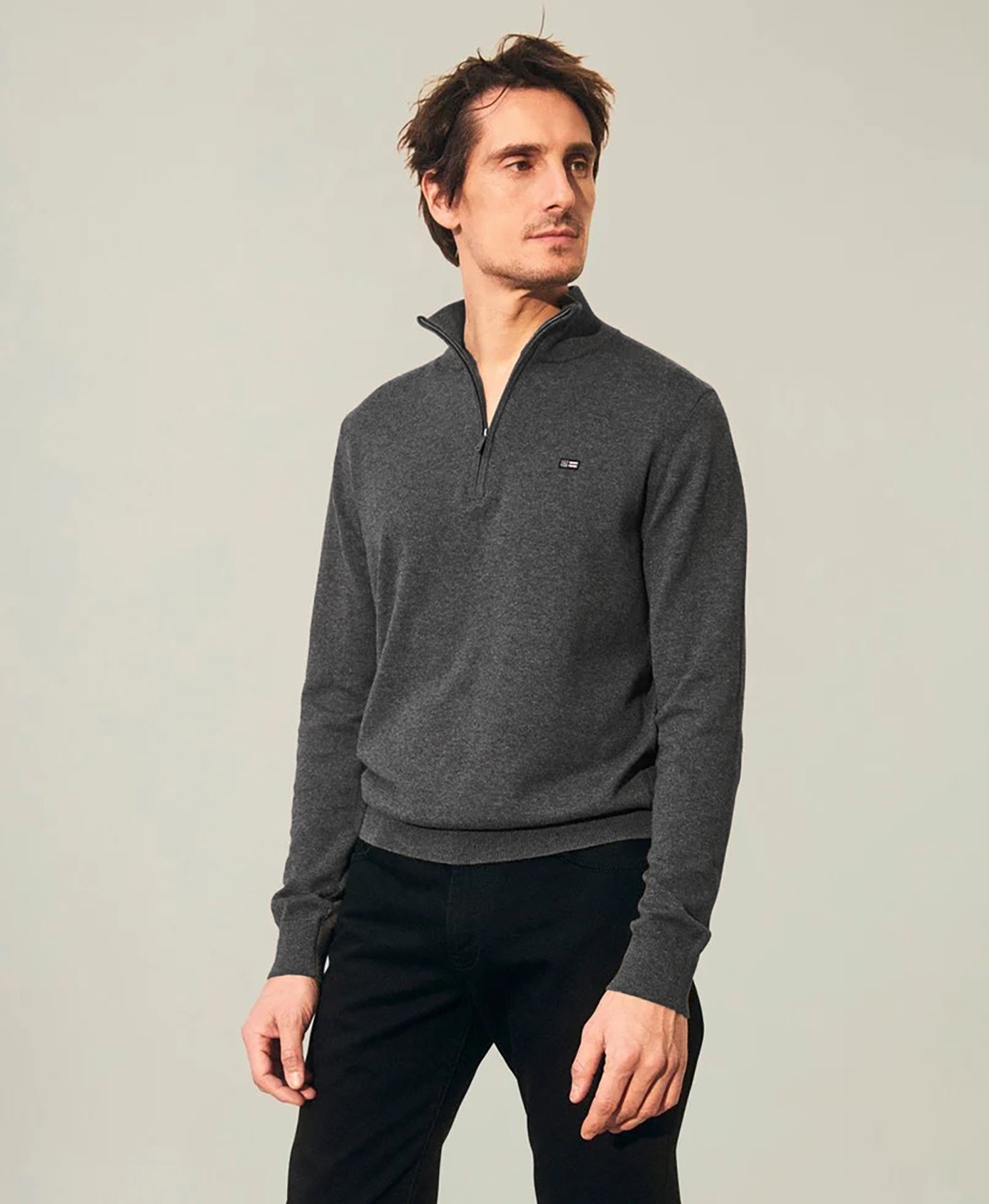 Lexington Clay Cotton Half-Zip Sweater