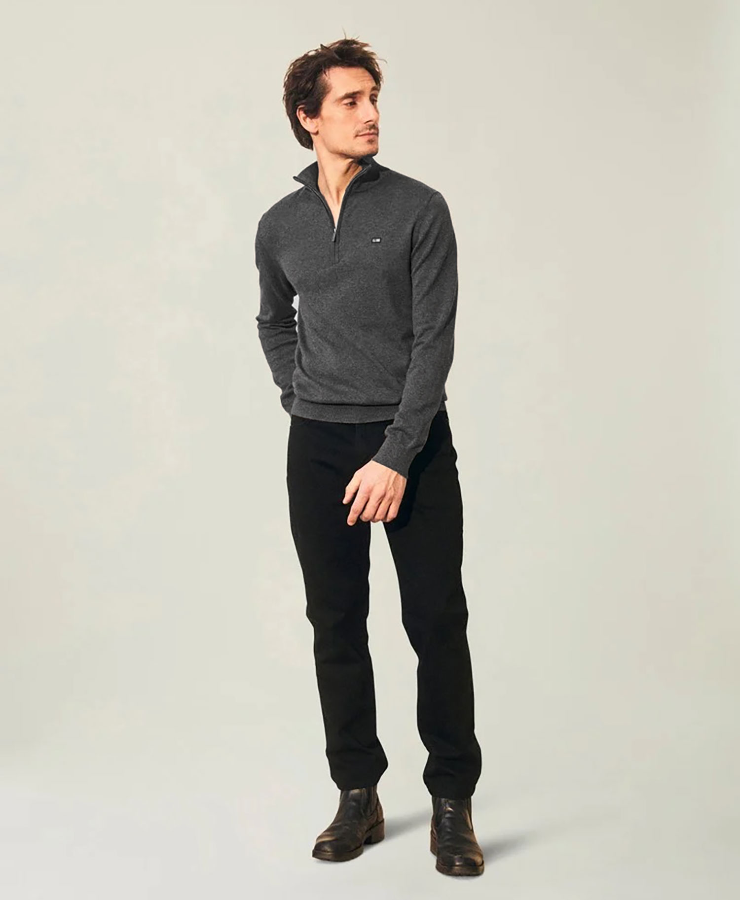 Lexington Clay Cotton Half-Zip Sweater