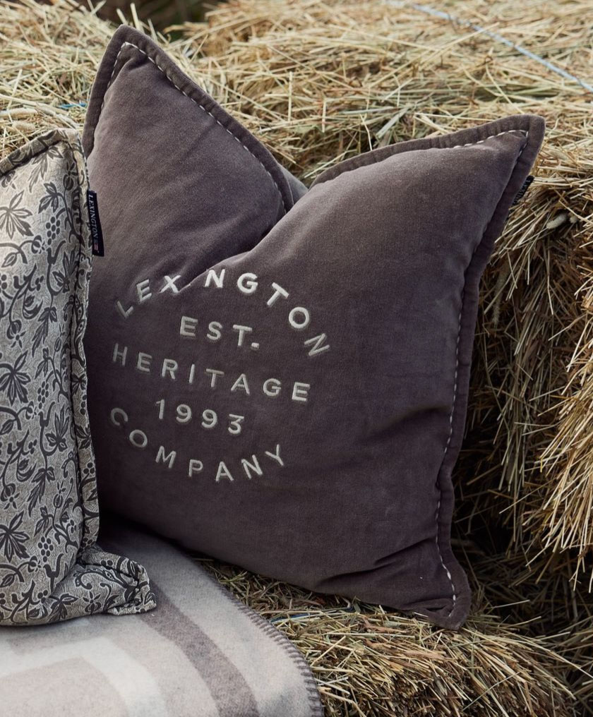 Lexington Logo Organic Cotton Velvet Pillow Cover