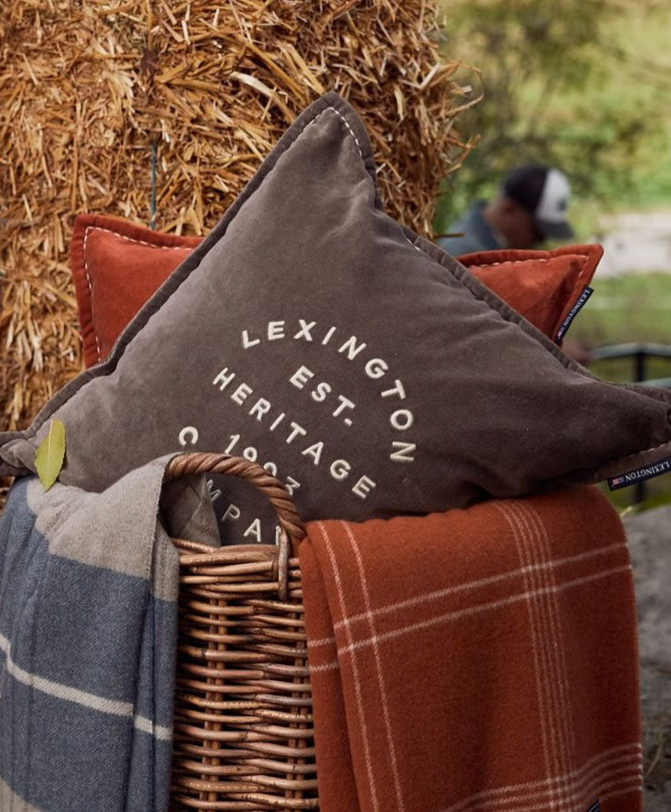 Lexington Logo Organic Cotton Velvet Pillow Cover