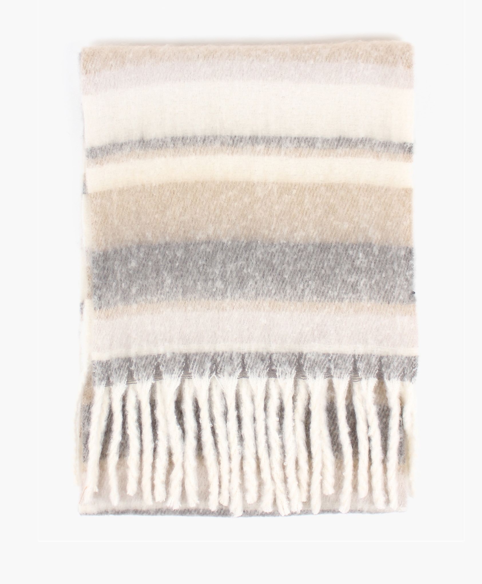 Manzini Fluffy Horizontal Stripes  Scarf