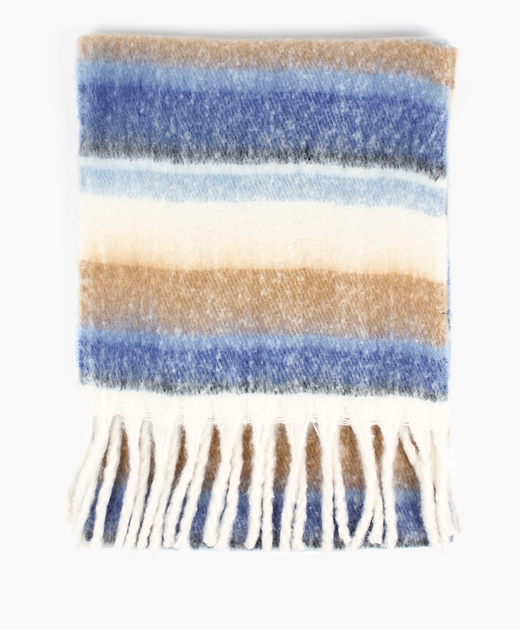 Manzini Fluffy Horizontal Stripes  Scarf