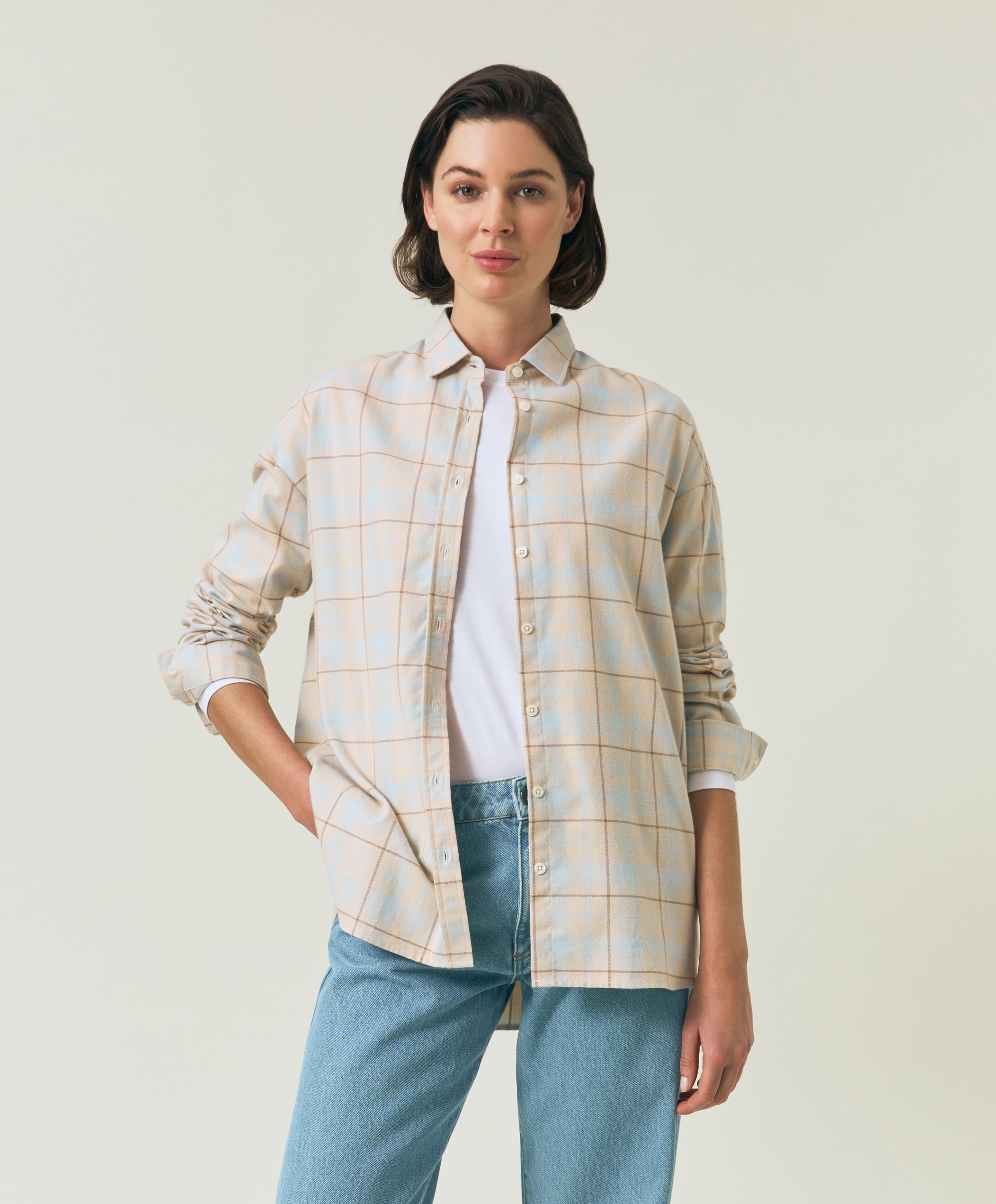 Lexington Oversized Organic Cotton Check Flannel Shirt