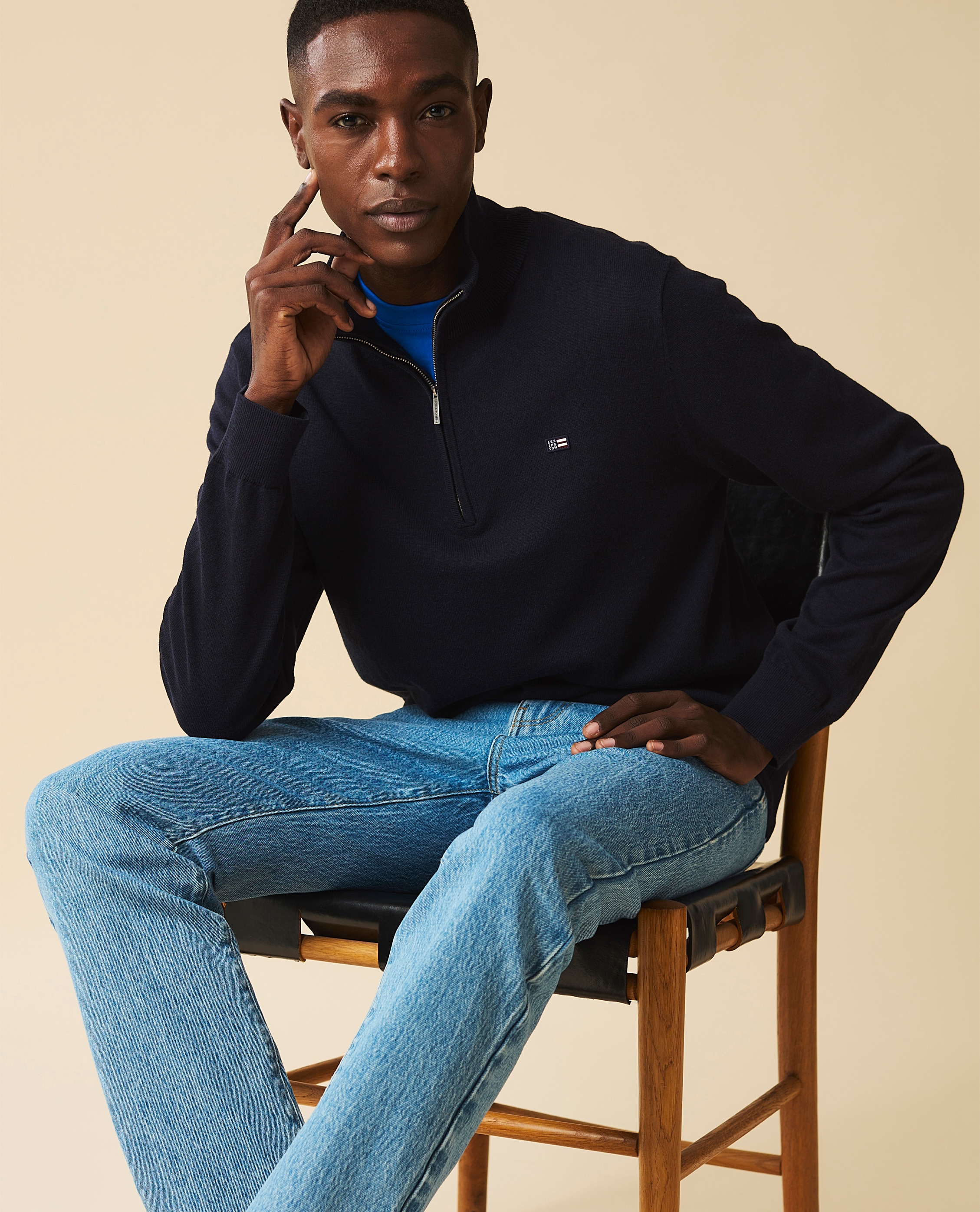 Lexington Clay Cotton Half-Zip Sweater