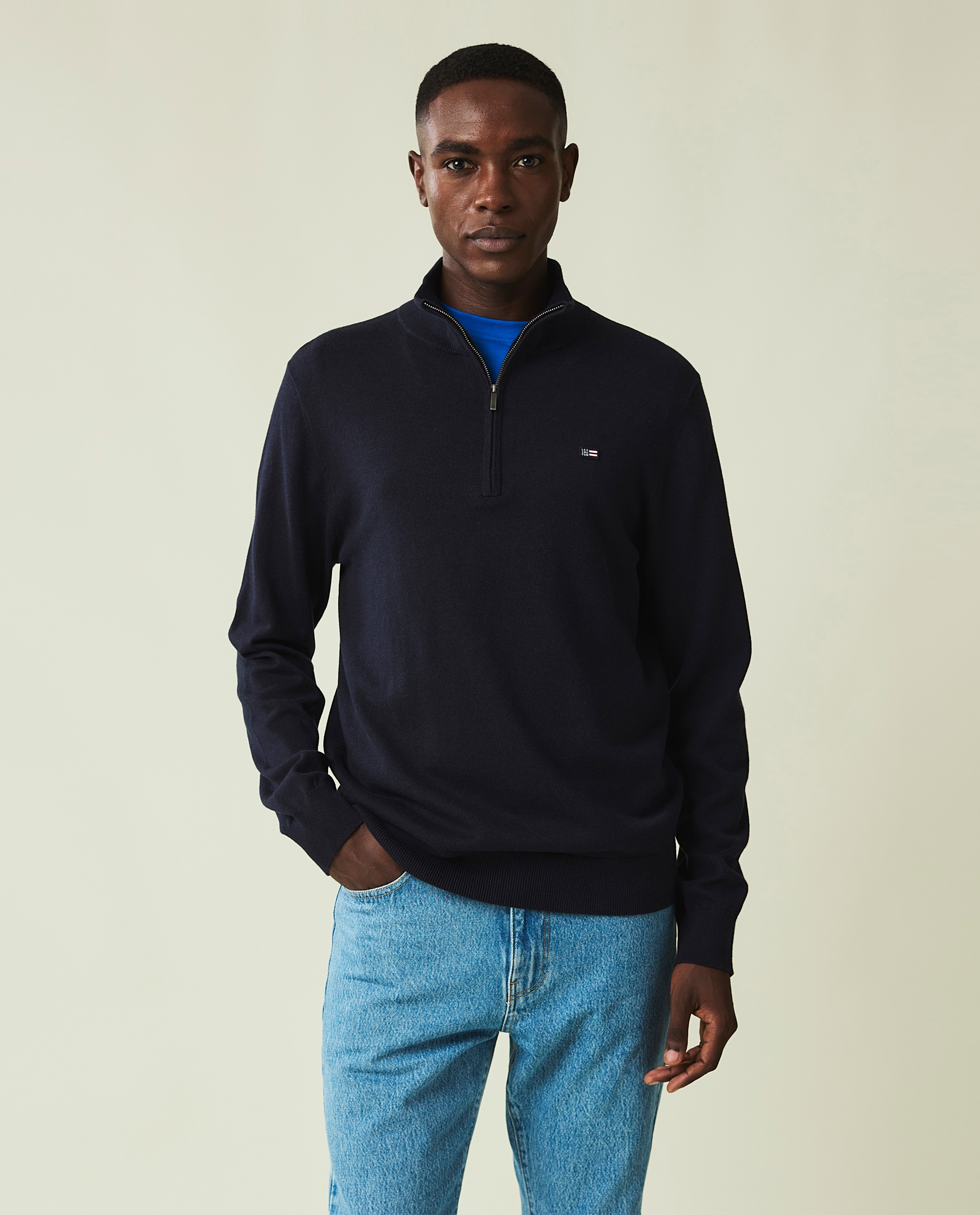 Lexington Clay Cotton Half-Zip Sweater