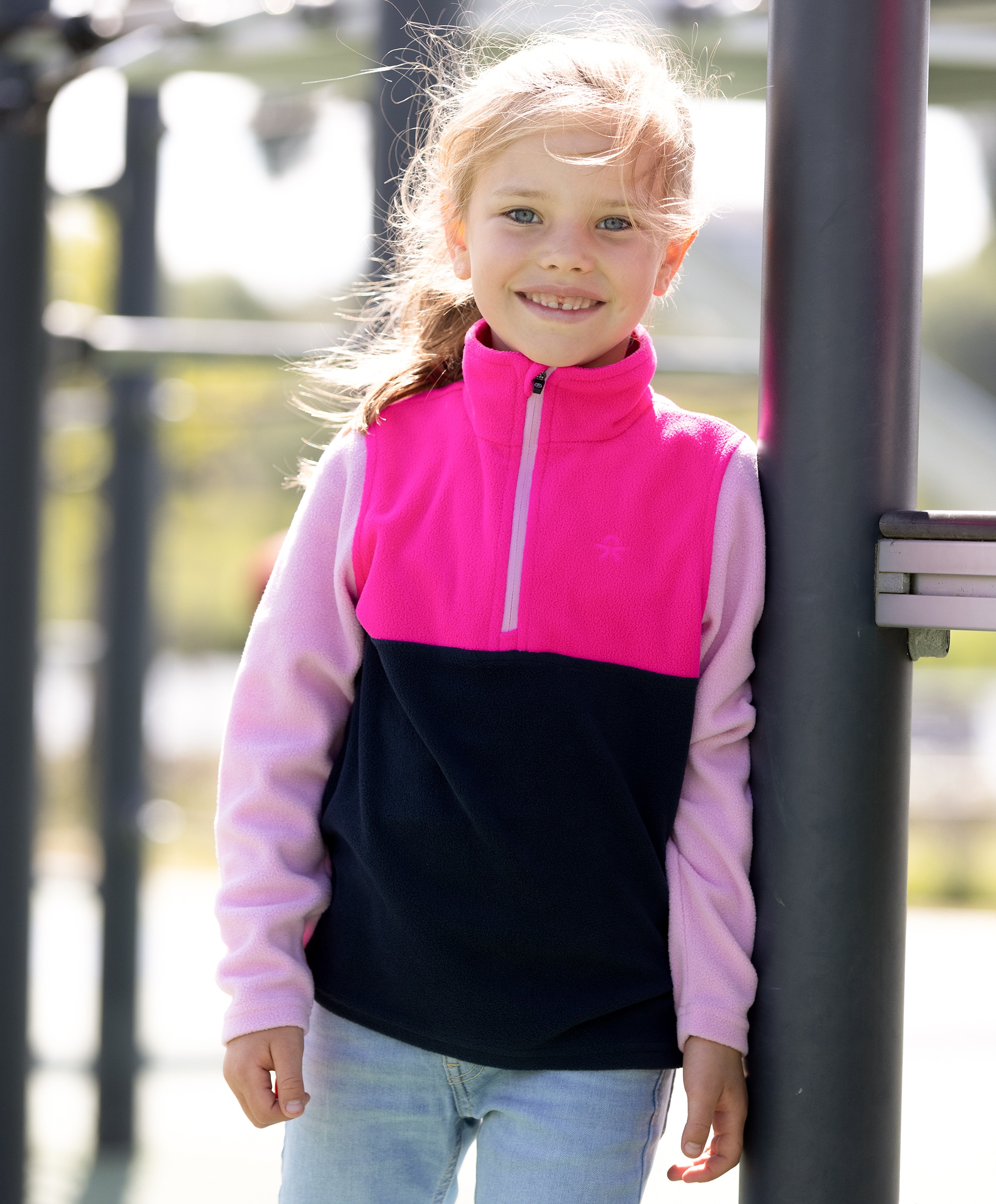 Color Kids Fleece Pulli Colorblock