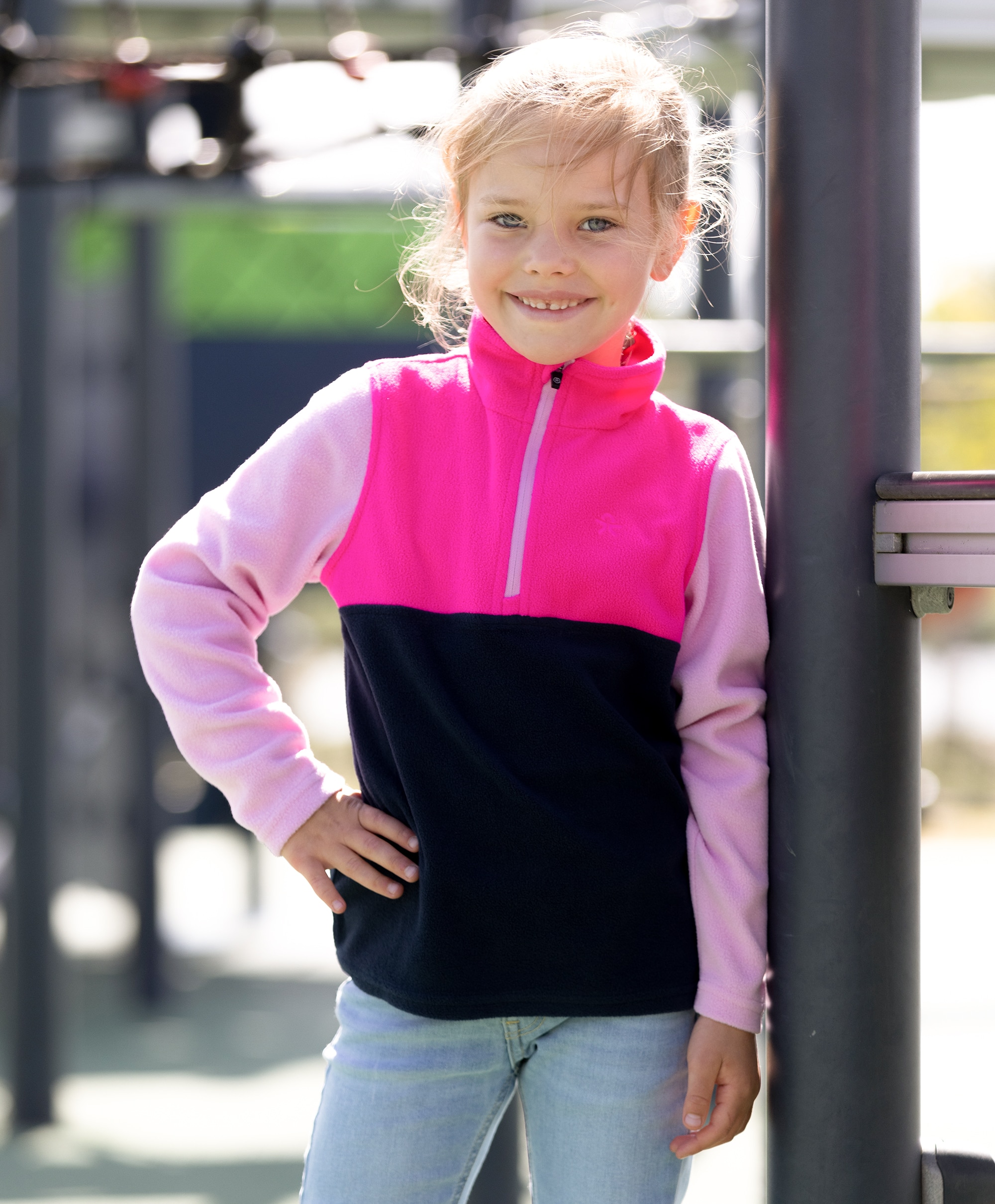 Color Kids Fleece Pulli Colorblock