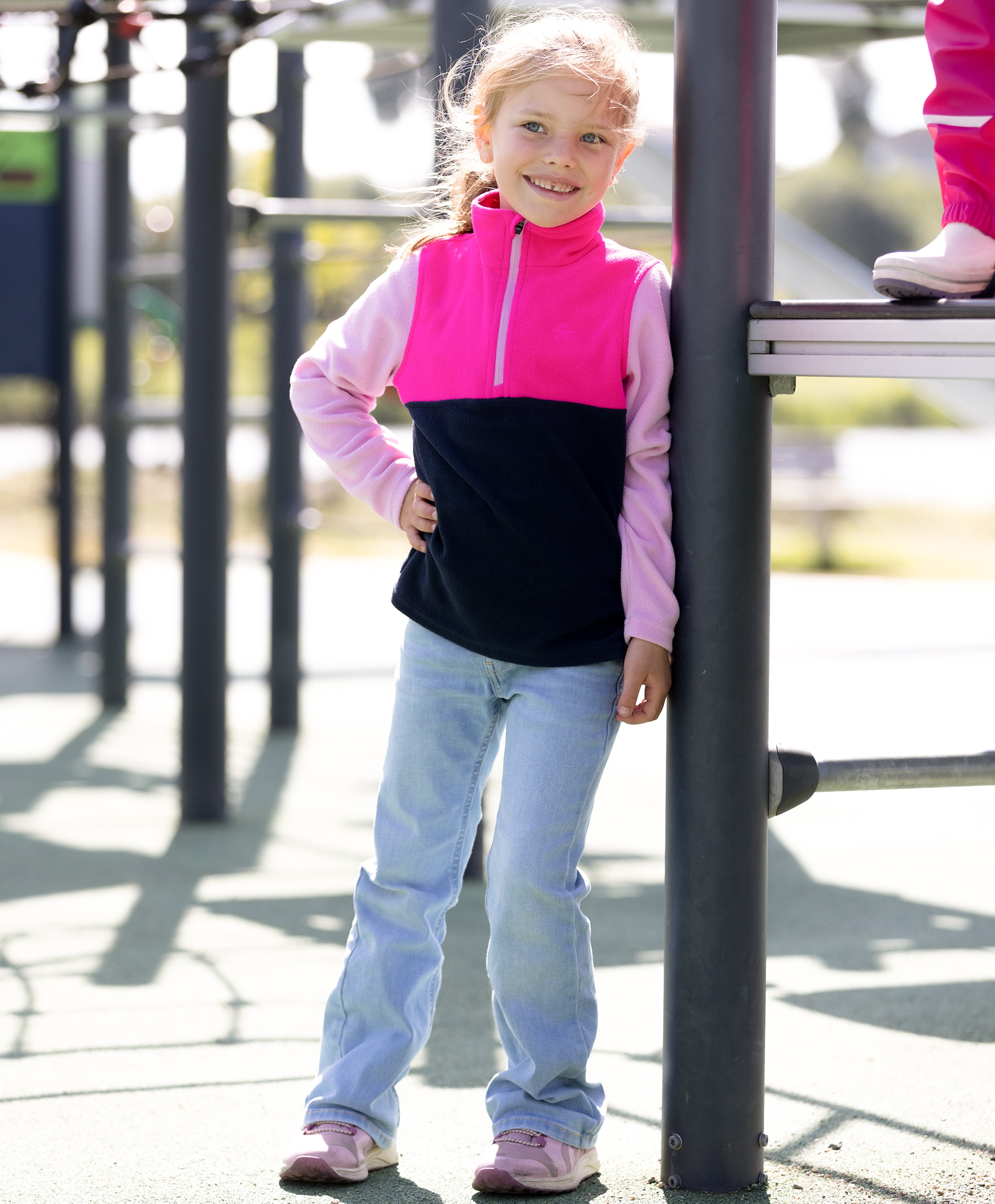 Color Kids Fleece Pulli Colorblock