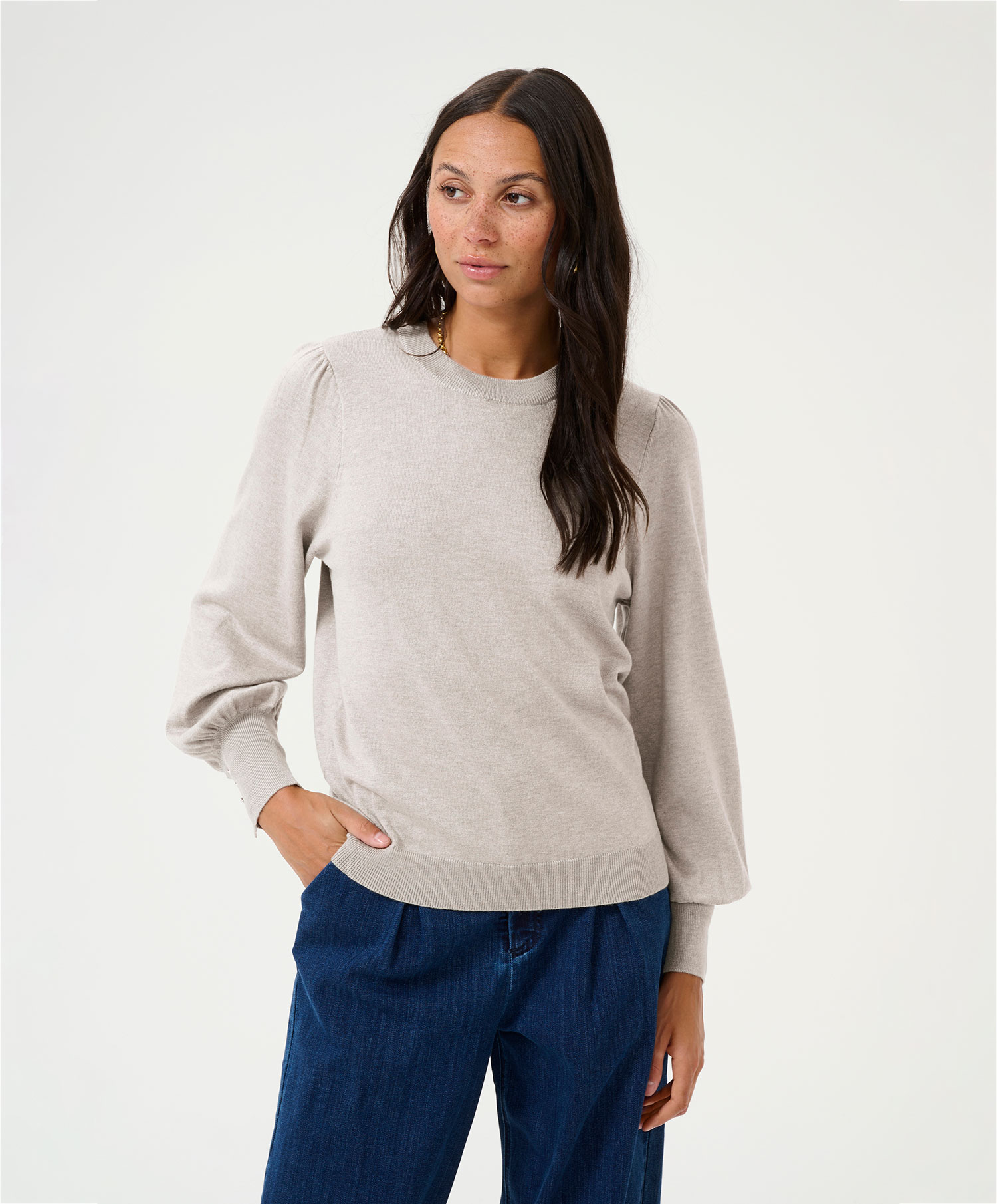 Kaffe Lizza Round Neck Knit Pullover