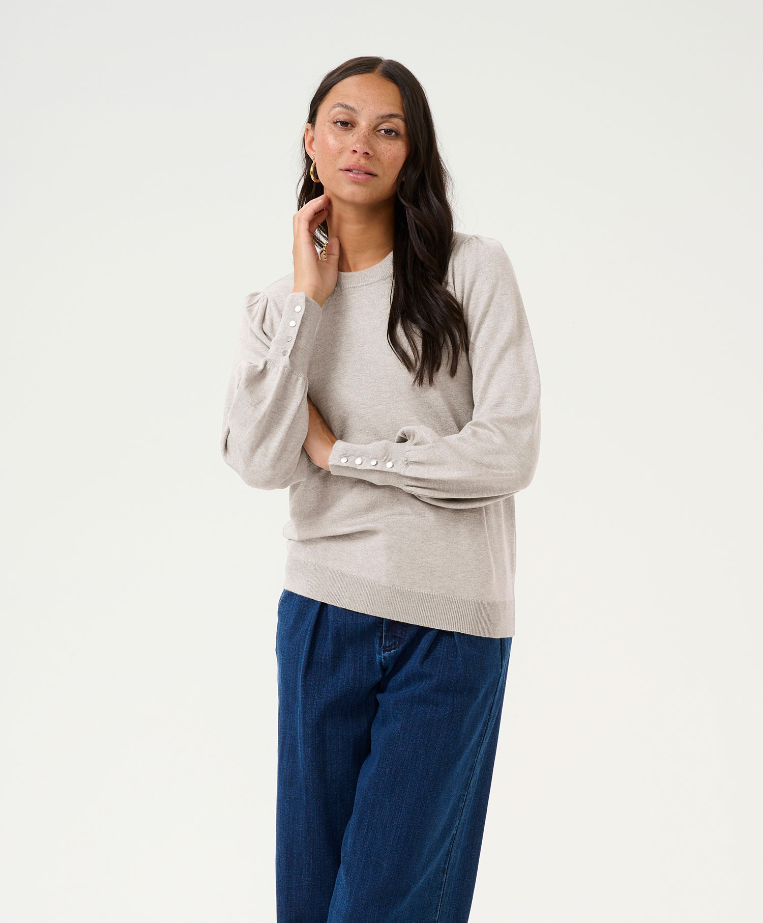 Kaffe Lizza Round Neck Knit Pullover