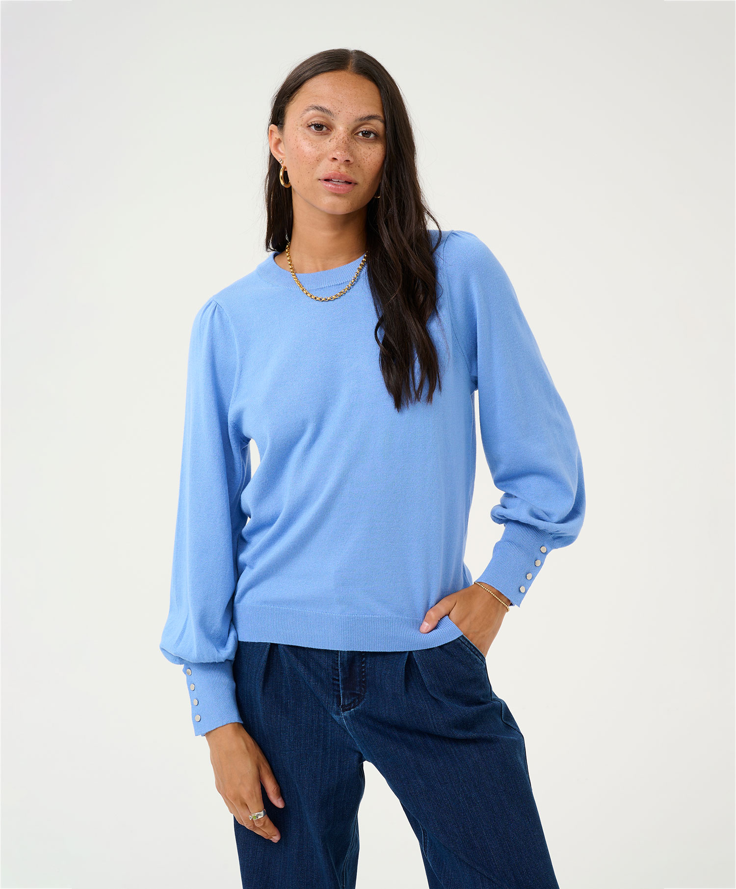 Kaffe Lizza Round Neck Knit Pullover