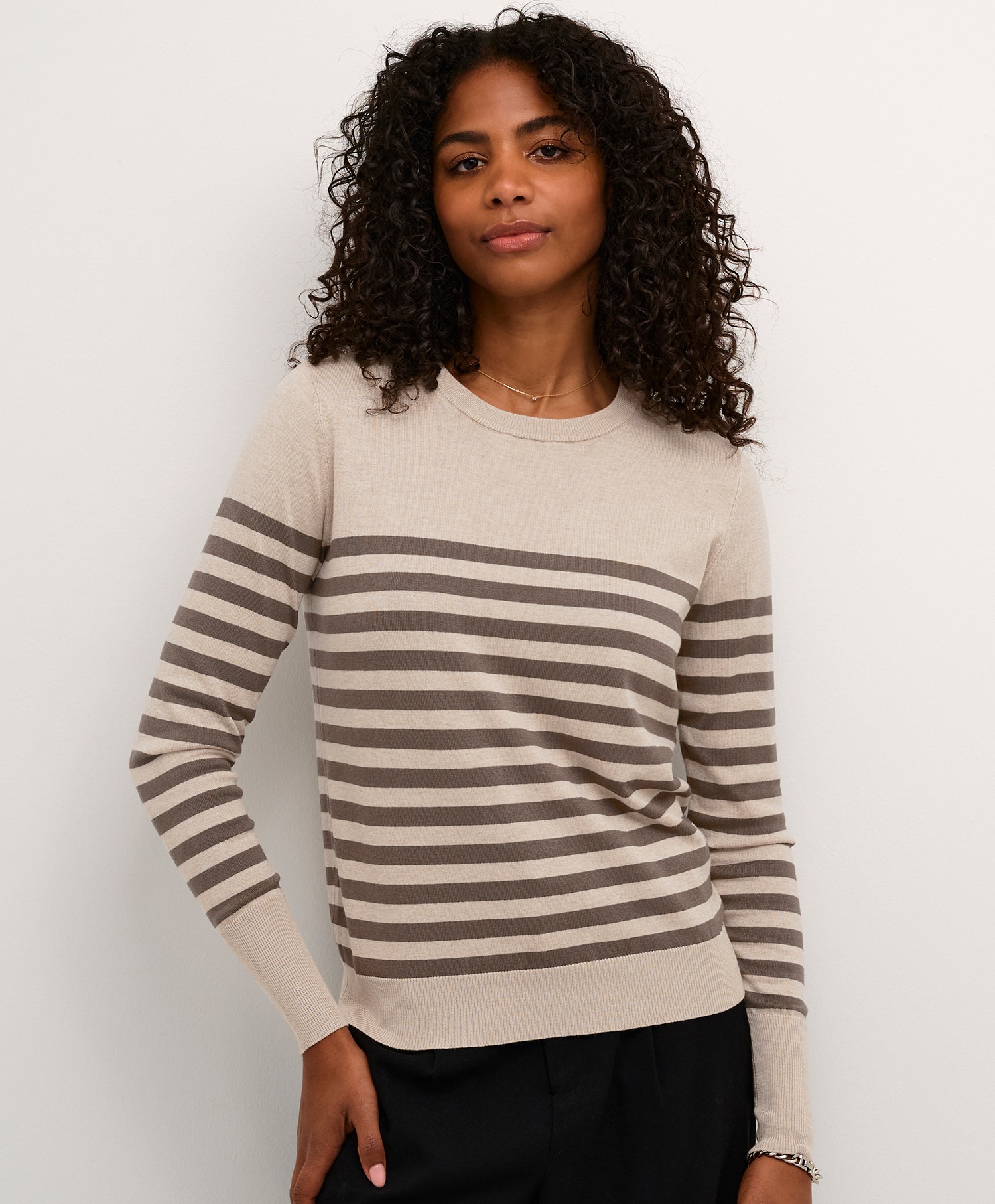 Kaffe Lizza Striped Knit Pullover